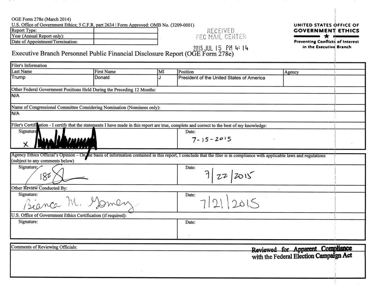 Donald Trump S Financial Disclosure Stltoday Com