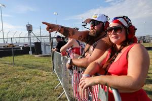 Racers compete in the Enjoy Illinois 300 NASCAR Cup Series at the World Wide Technology Raceway