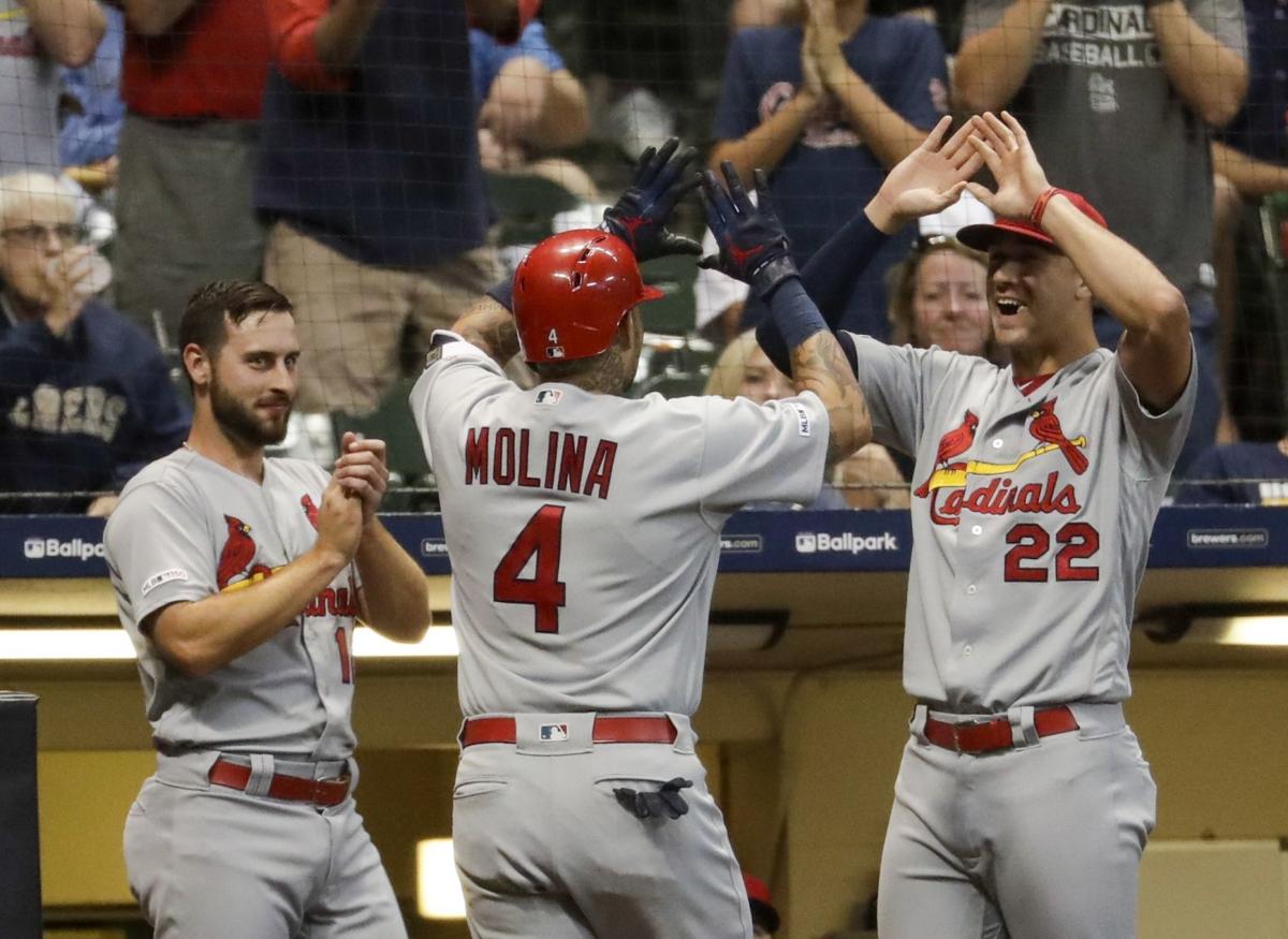 Cardinals reign: Molina&#39;s two homers dunk Brewers before bizarre delay at roofed ballpark | St ...