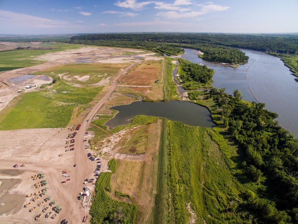 Aerial photo of Atchison County levee