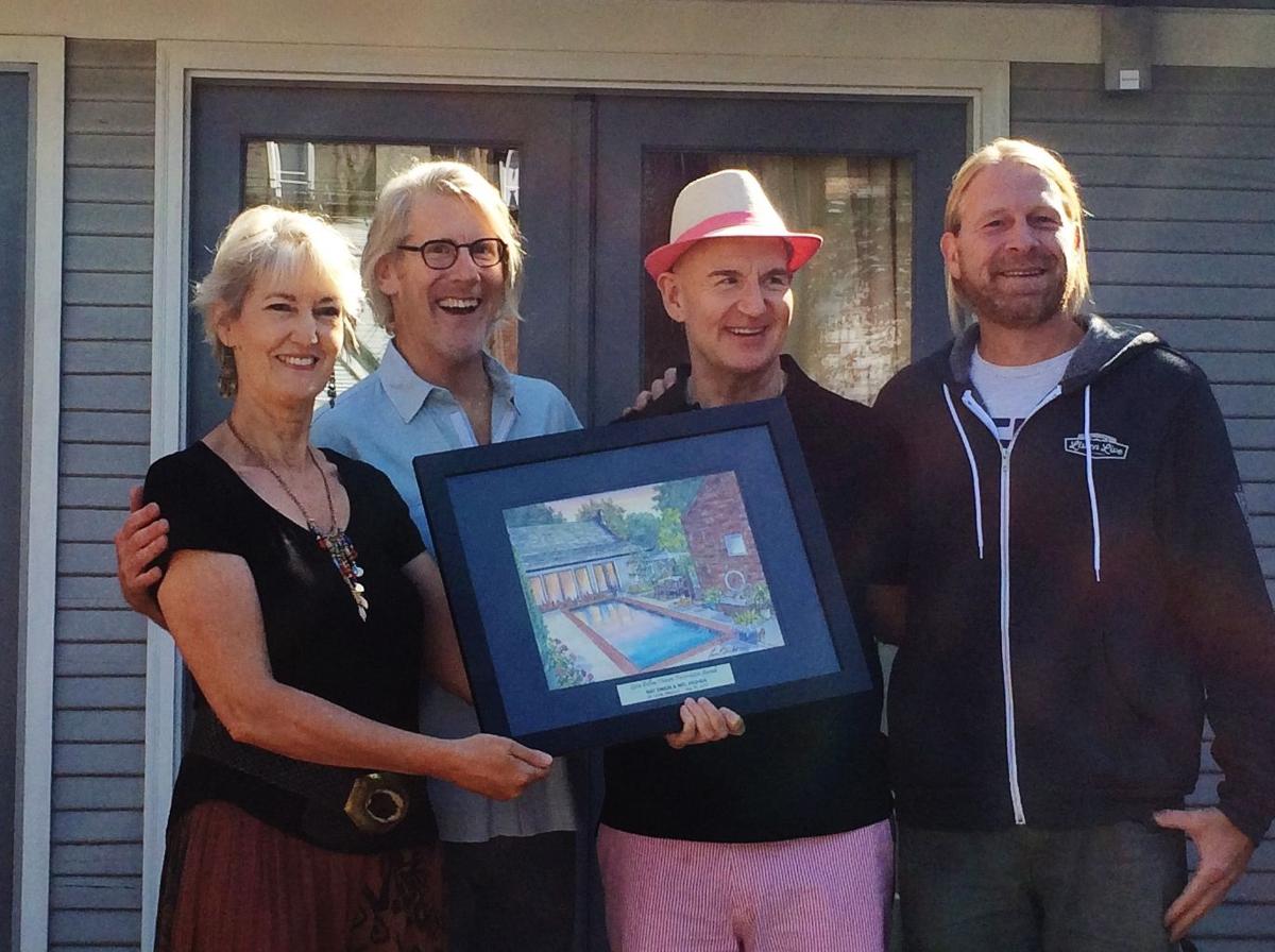 Artist Leisa Collins, Awardees Ray Simon and Mal Pashea and Alderman Dan Guenther