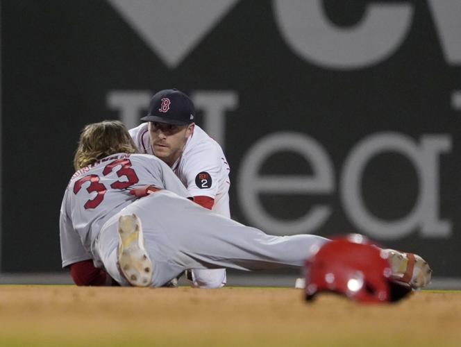 A line drive got stuck in the Green Monster and saved the Red Sox