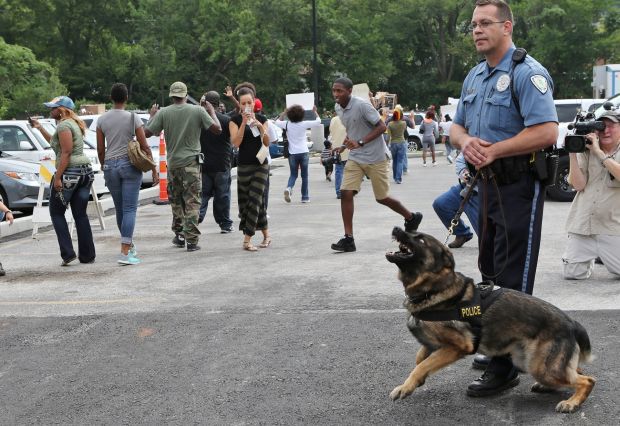 People protest the shooting of Michael Brown