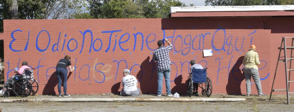 Hate Has No Home Here Volunteers Paint Over Nazi Symbols Gang