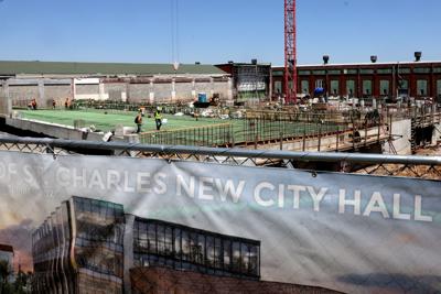 Construction work at  The City Centre Complex in St. Charles