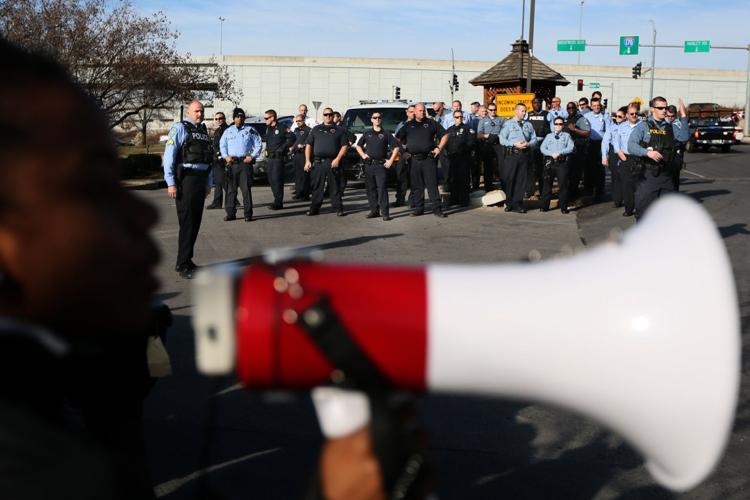 Ferguson protests at the Brentwood Promenade