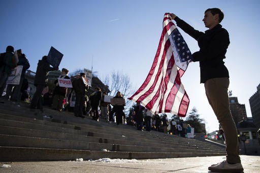 The Latest: Trump has 35 electoral votes of the 270 he needs