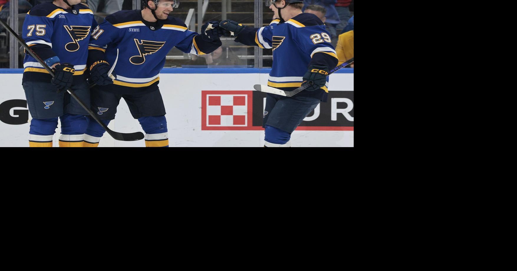 Dylan Holloway hat trick leads Blues back from Olympic break, over Kraken 5-1