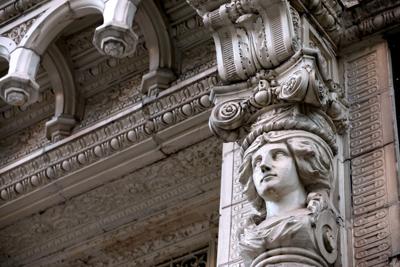 Railway Exchange building covered in steel plates