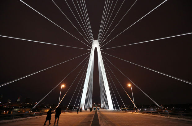 Stan Musial Veterans Memorial Bridge at Night - St. Louis Missouri