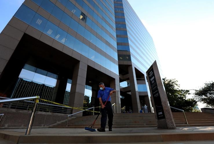 Several windows shattered on Peabody Plaza over Labor Day weekend