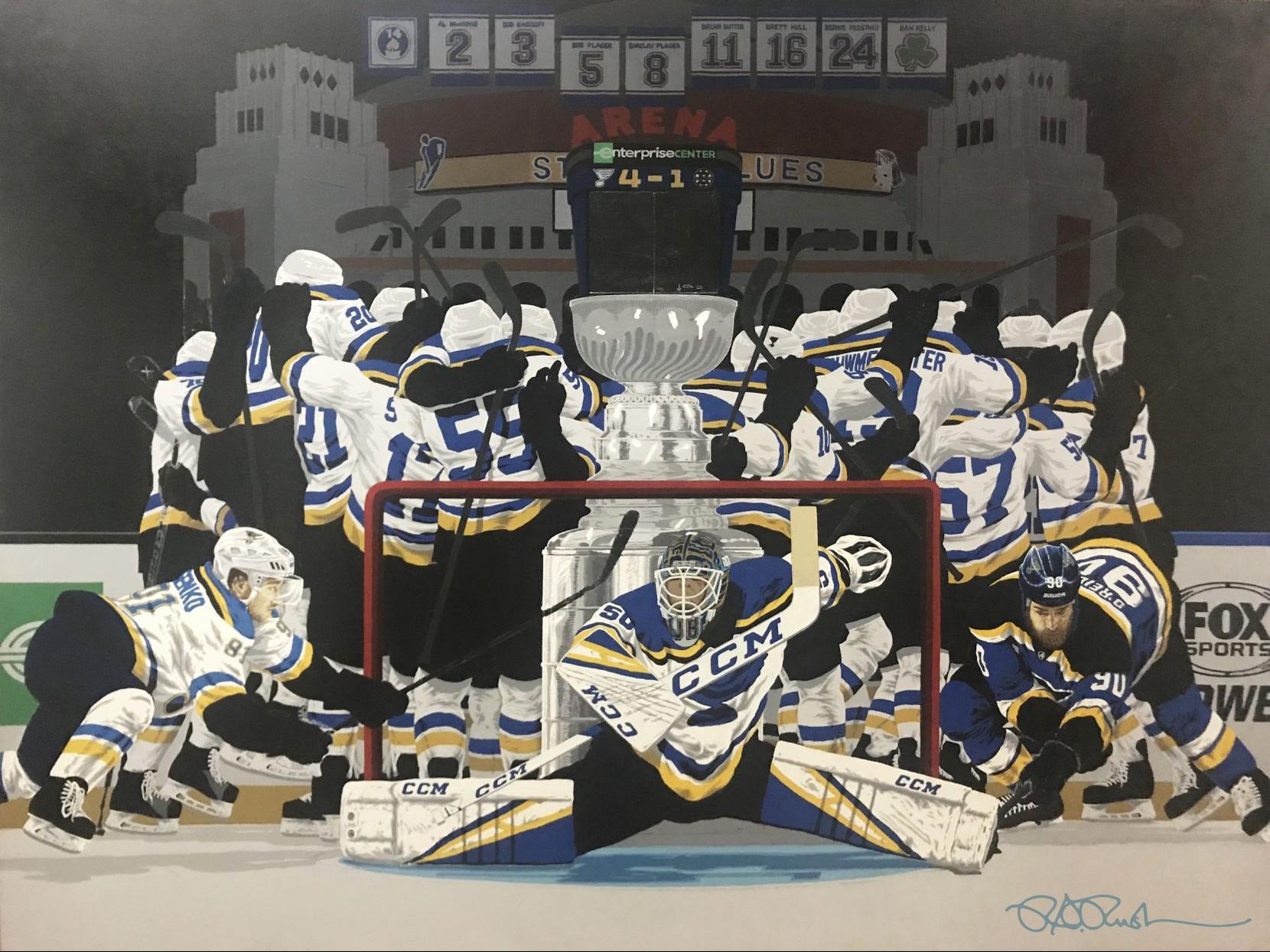 Blues Literally Have Their Brush With History In Market Street Dream Painting St Louis Blues Stltoday Com