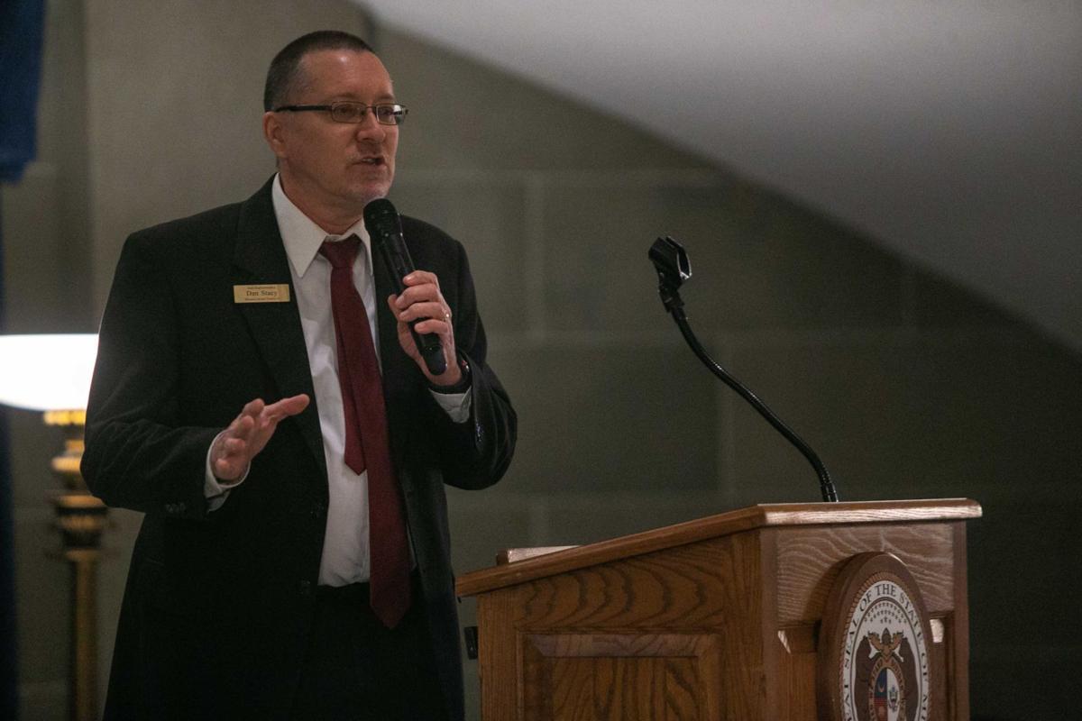 Doug Frank and Republican representatives speak at Missouri State Capitol