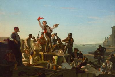 "Jolly Flatboatmen in Port" by George Caleb Bingham