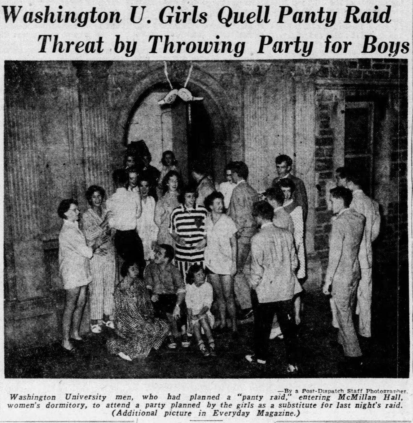 1952 Mizzou's panty raids get out of hand; the National Guard is