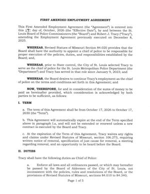 New Contract for St. Louis Police Chief Robert Tracy