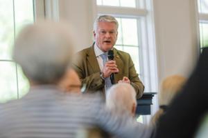 US Senate candidate , Congressman Mike Collins speaks during the Chatham Area Republican Women's luncheon on Wednesday, April 1, 2026 at the Savannah Country Club.