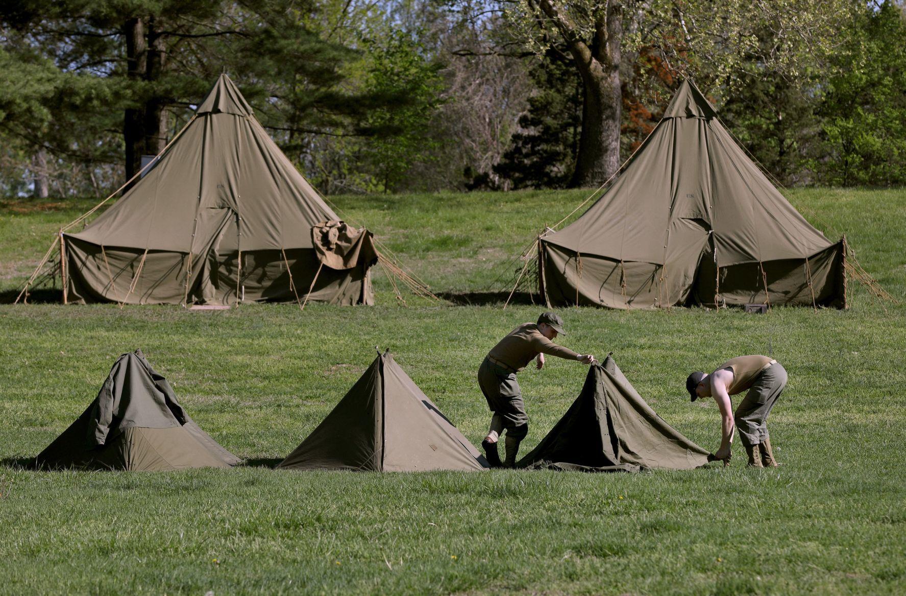 World War II reenactment camp Jefferson Barracks Park