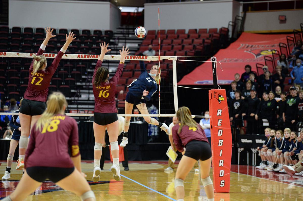 Class 2A girls volleyball state semifinal, Mater Dei vs. Lombard Montini