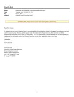 Hal Goldsmith email to Beth Orwick
