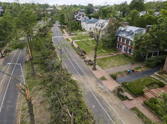 Tornado damage in Clayton