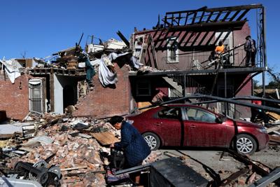 Clean up begins after a tornado damages St. Louis area