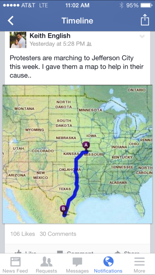 State rep from north St. Louis County offers map sending Ferguson protest marchers to Mexico ...