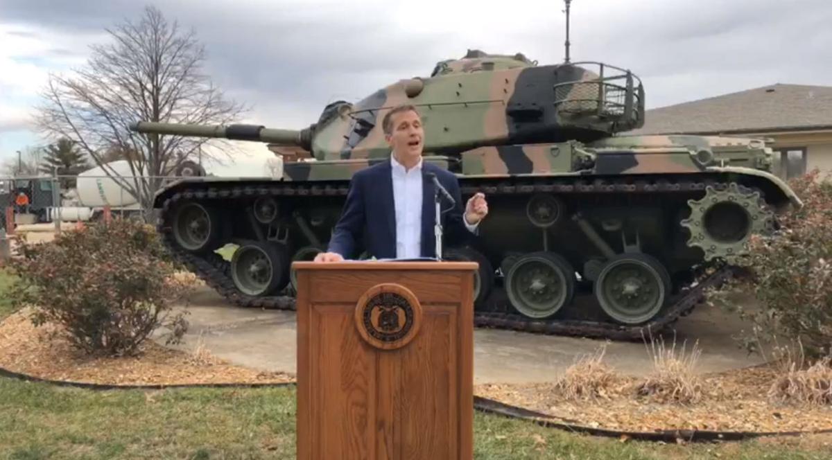 Gov. Eric Greitens speaks at St. Louis Veterans Home
