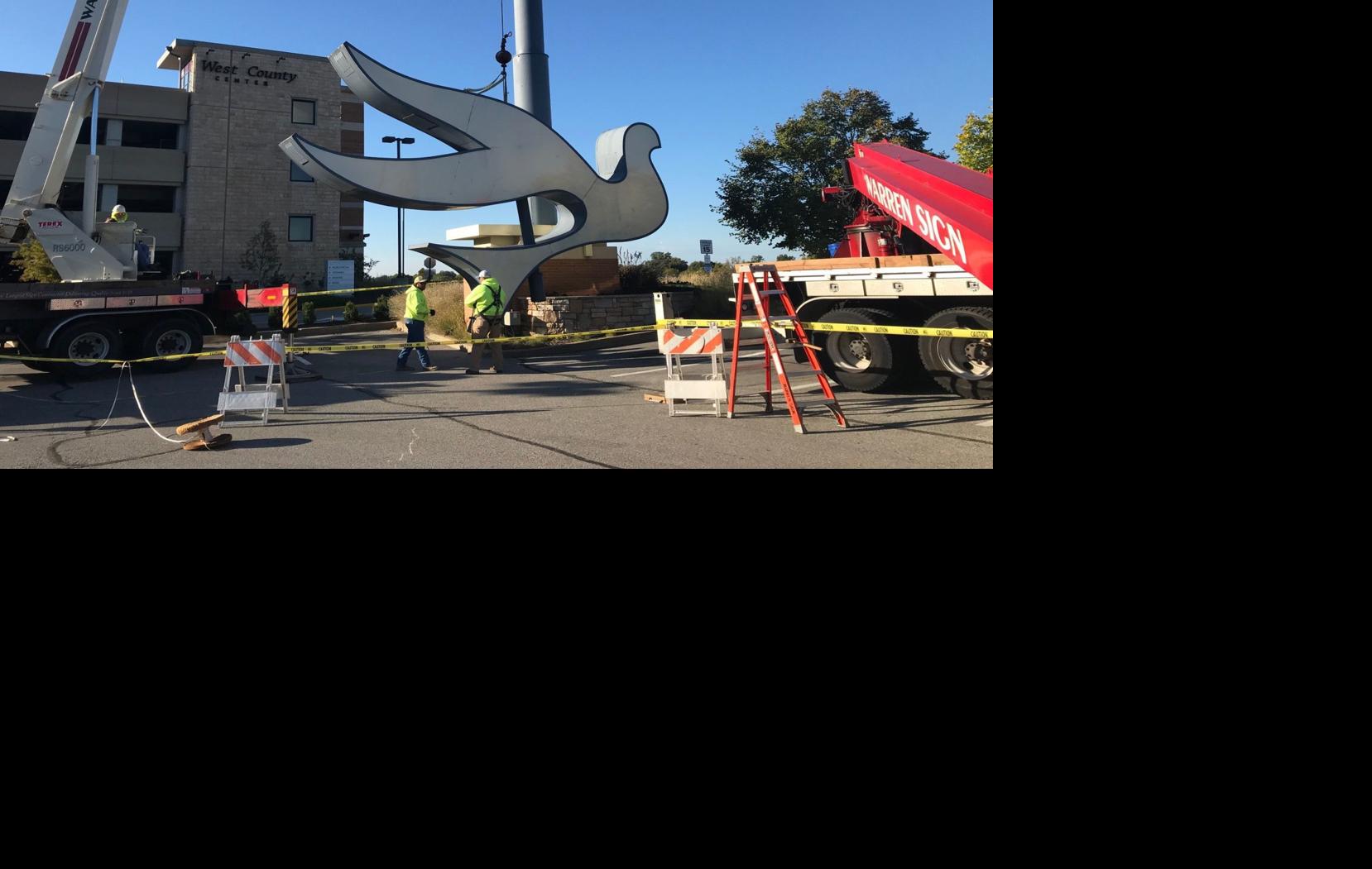 West County Center's white dove sign removed for makeover that includes