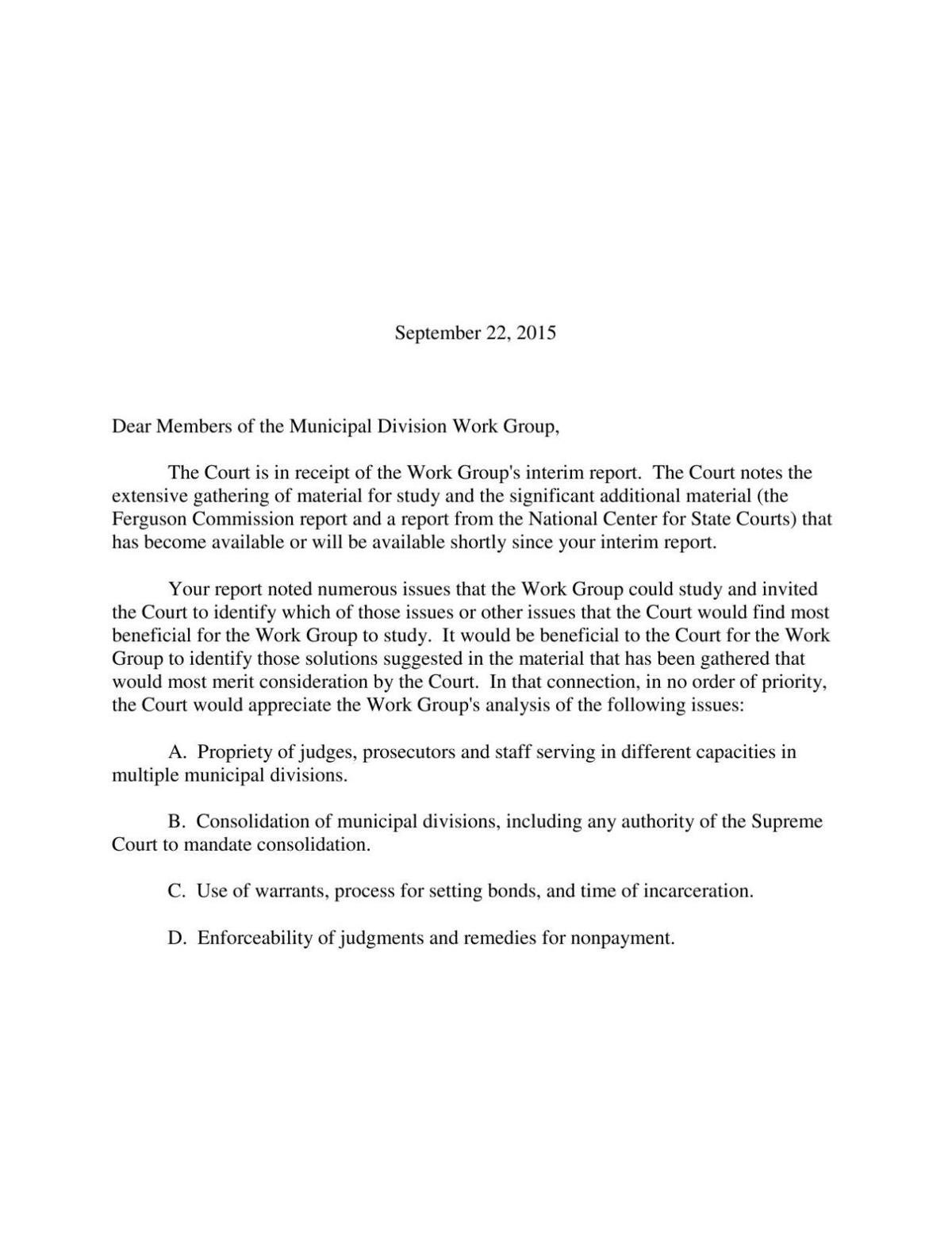 Letter From Judge Breckenridge Granting Extension To Group Studying Muni Courts Stltoday Com Judge Breckenridge Granting Extension