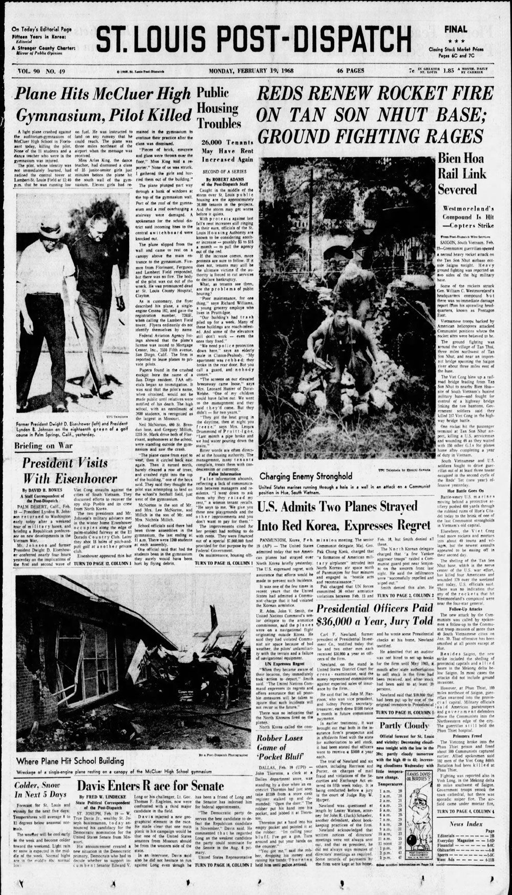 Feb. 19, 1968: Plane crashes into McCluer High School gym, kiling pilot | Post-Dispatch Archives ...