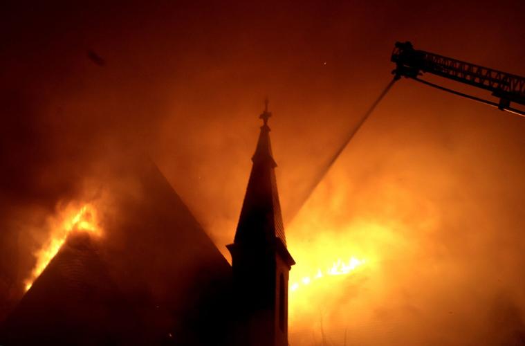 March 2024: Late night fire rips through former St. Augustine Catholic Church