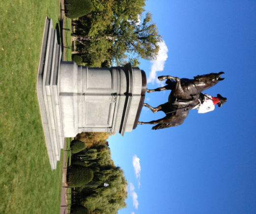 Before the World Series, Boston statues are wearing Red Sox jerseys (and  beards, too)