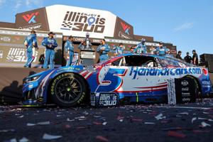 Racers compete in the Enjoy Illinois 300 NASCAR Cup Series at the World Wide Technology Raceway