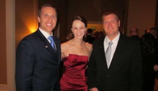 Eric and Sheena Greitens and Ken Harbaugh