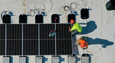 Solar panel install at the Missouri Botanical Garden