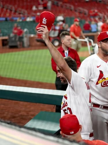 Adam Wainwright and his daughter after the World Series parade and