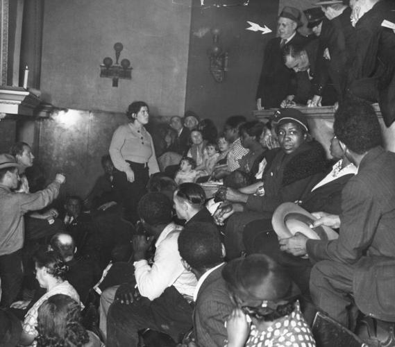 Protest at City Hall, 1936