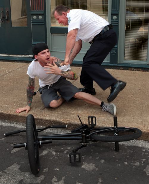 Police arrest protester in Ferguson