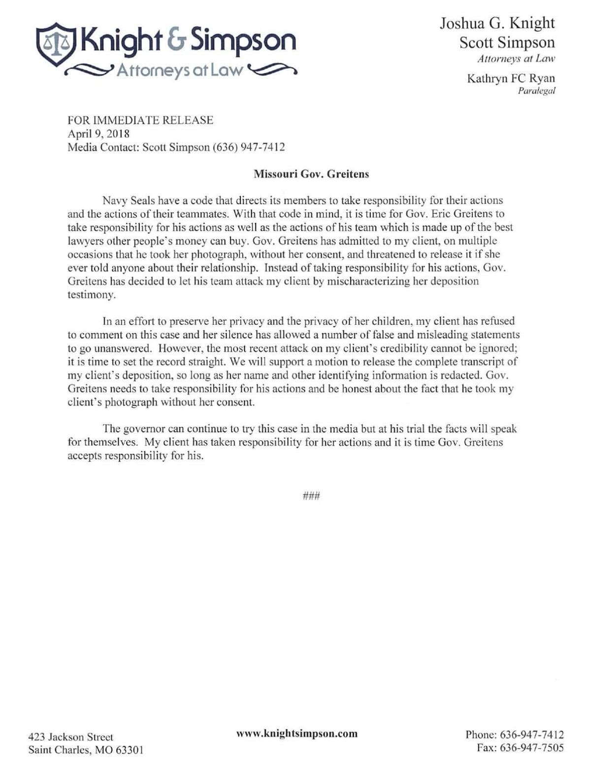 Greitens' lawyers dispute 'dream' evidence | Law and order ...