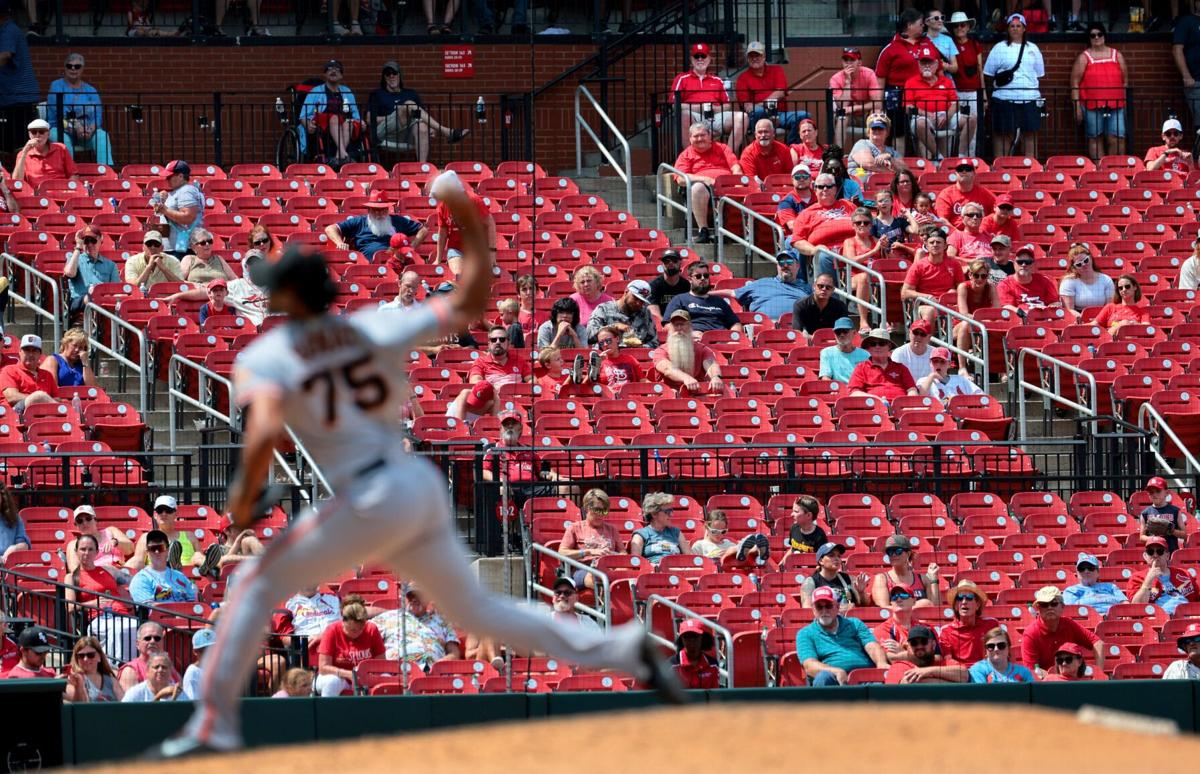 St. Louis Cardinals Nolan Arenado looks skywards after touching home plate,  hitting a two run home run in the third inning against the Washington  Nationals at Busch Stadium in St. Louis on