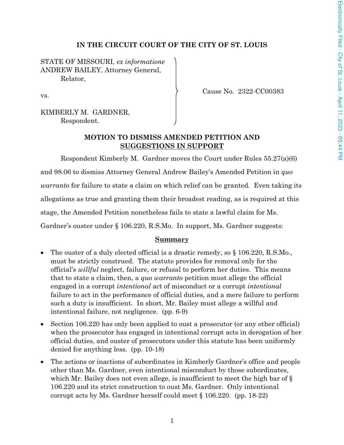 St. Louis Circuit Attorney Kim Gardner doubles down, seeks dismissal of  removal suit