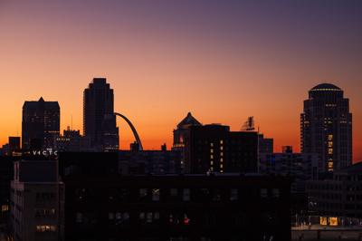 Sunrise illuminates the Downtown skyline