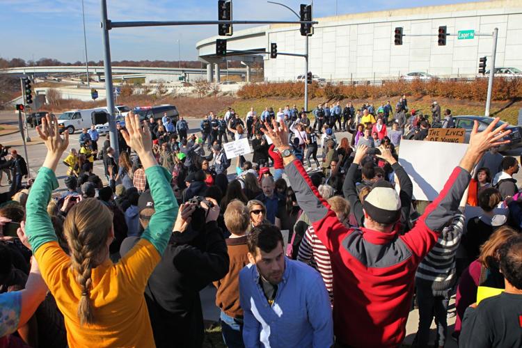 Protests around Eager Road and Hanley Road shopping district
