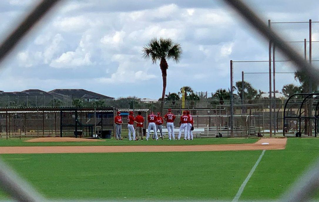 Nolan Ryan, pitching in spring training game in Palm Springs