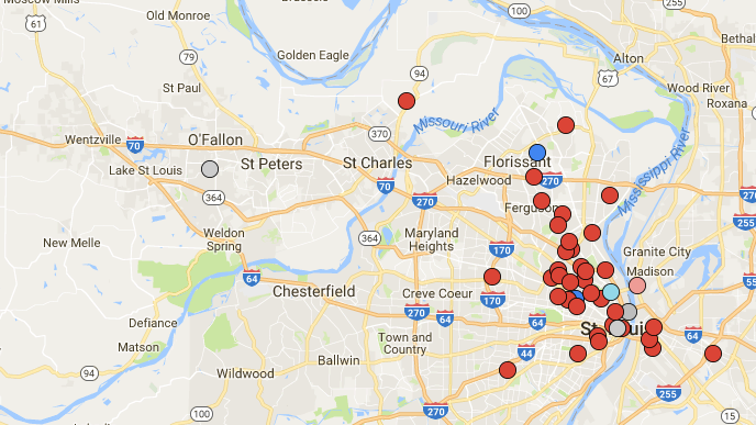 2017 St. Louis area homicide map | Special Features | www.bagssaleusa.com