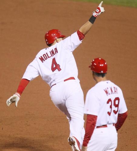 Photo: St. Louis Cardinals Yadier Molina Hits First Home Run Of