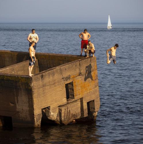 Jumping from Pier