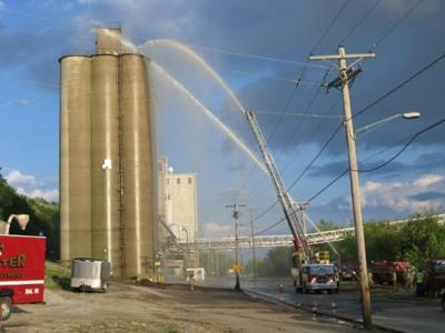 Silo fire at ConAgra mill in Chester, Illinois.