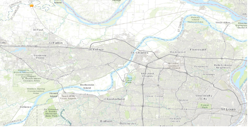 A small earthquake was reported in the St. Louis area.